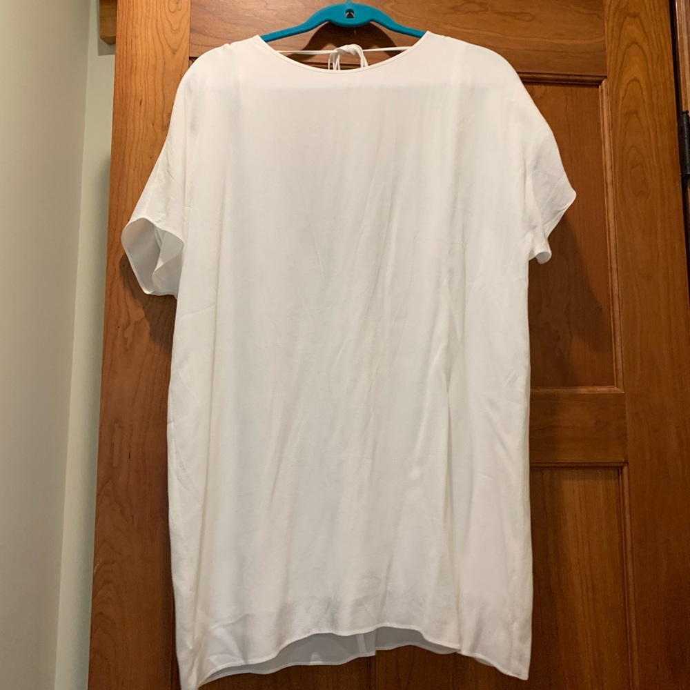 White silk flowy dress